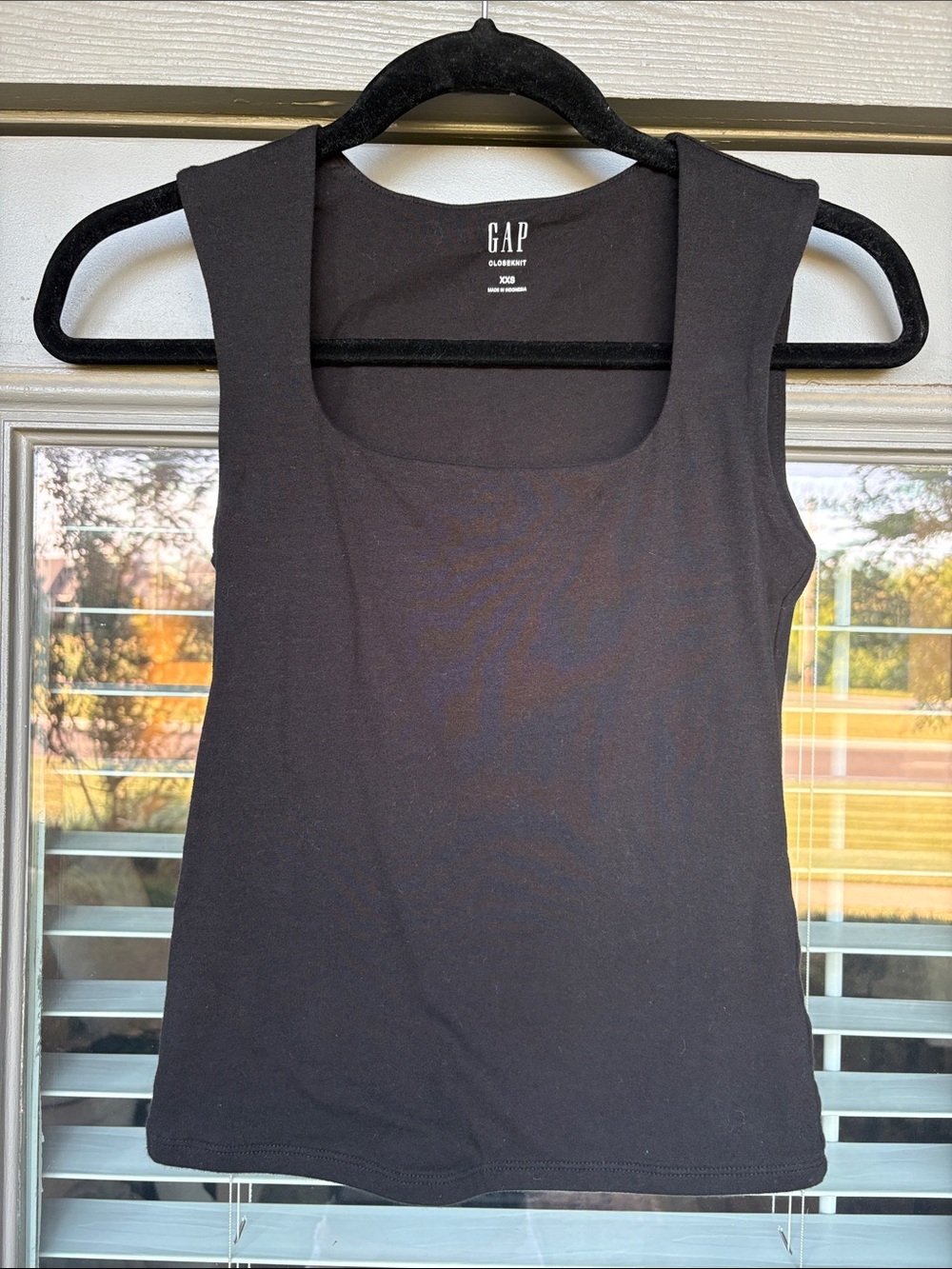 GAP Black Square-Neck Tank Top